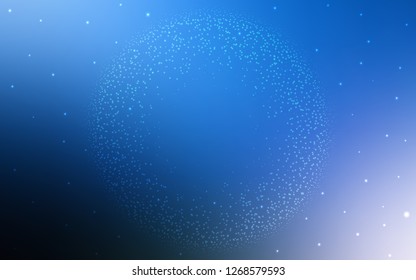 Dark BLUE vector texture with milky way stars. Blurred decorative design in simple style with galaxy stars. Pattern for futuristic ad, booklets.