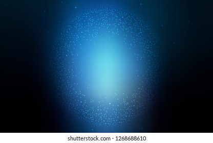 Dark BLUE vector texture with milky way stars. Modern abstract illustration with Big Dipper stars. Pattern for astrology websites.