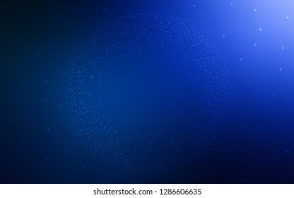 Dark BLUE vector texture with milky way stars. Blurred decorative design in simple style with galaxy stars. Template for cosmic backgrounds.