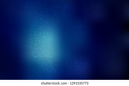 Dark BLUE vector texture with milky way stars. Glitter abstract illustration with colorful cosmic stars. Smart design for your business advert.