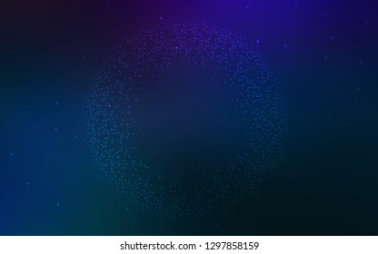Dark BLUE vector texture with milky way stars. Shining illustration with sky stars on abstract template. Pattern for astronomy websites.