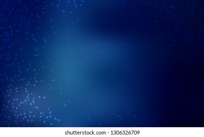 Dark BLUE vector texture with milky way stars. Glitter abstract illustration with colorful cosmic stars. Pattern for astrology websites.