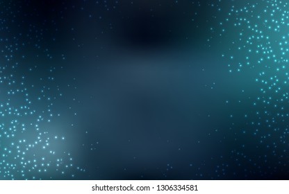 Dark BLUE vector texture with milky way stars. Modern abstract illustration with Big Dipper stars. Pattern for futuristic ad, booklets.