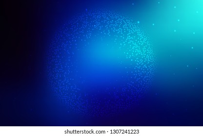 Dark BLUE vector texture with milky way stars. Shining colored illustration with bright astronomical stars. Pattern for astronomy websites.