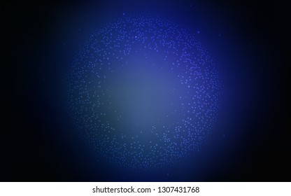 Dark BLUE vector texture with milky way stars. Shining colored illustration with bright astronomical stars. Pattern for astrology websites.