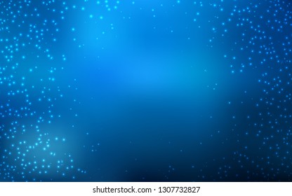 Dark BLUE vector texture with milky way stars. Blurred decorative design in simple style with galaxy stars. Pattern for astronomy websites.