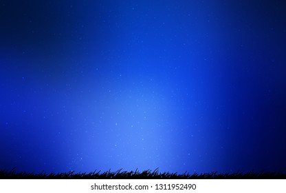 Dark BLUE vector texture with milky way stars. Space stars on blurred abstract background with gradient. Template for cosmic backgrounds.