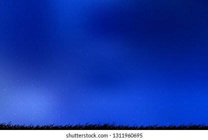 Dark BLUE vector texture with milky way stars. Glitter abstract illustration with colorful cosmic stars. Pattern for astronomy websites.