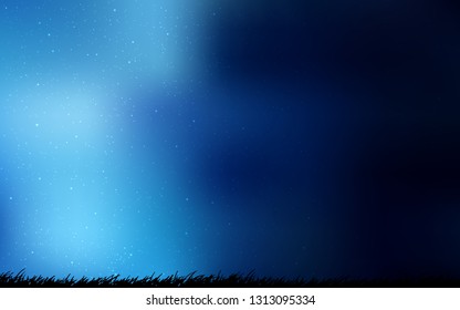 Dark BLUE vector texture with milky way stars. Glitter abstract illustration with colorful cosmic stars. Smart design for your business advert.