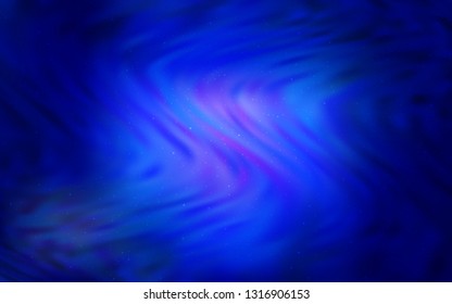 Dark BLUE vector texture with milky way stars. Glitter abstract illustration with colorful cosmic stars. Pattern for astronomy websites.