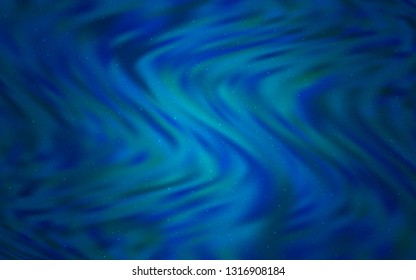 Dark BLUE vector texture with milky way stars. Glitter abstract illustration with colorful cosmic stars. Template for cosmic backgrounds.