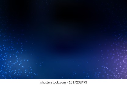 Dark BLUE vector texture with milky way stars. Modern abstract illustration with Big Dipper stars. Pattern for futuristic ad, booklets.