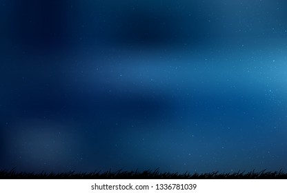 Dark BLUE vector texture with milky way stars. Shining colored illustration with bright astronomical stars. Best design for your ad, poster, banner.