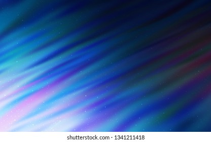Dark BLUE vector texture with milky way stars. Shining colored illustration with bright astronomical stars. Pattern for futuristic ad, booklets.