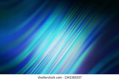 Dark BLUE vector texture with milky way stars. Shining illustration with sky stars on abstract template. Pattern for futuristic ad, booklets.