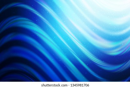 Dark BLUE vector texture with milky way stars. Shining colored illustration with bright astronomical stars. Pattern for futuristic ad, booklets.