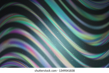 Dark BLUE vector texture with milky way stars. Glitter abstract illustration with colorful cosmic stars. Template for cosmic backgrounds.