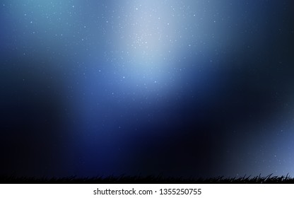 Dark BLUE vector texture with milky way stars. Blurred decorative design in simple style with galaxy stars. Template for cosmic backgrounds.
