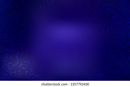 Dark BLUE vector texture with milky way stars. Blurred decorative design in simple style with galaxy stars. Pattern for astrology websites.