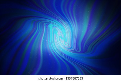 Dark BLUE vector texture with milky way stars. Shining colored illustration with bright astronomical stars. Pattern for futuristic ad, booklets.