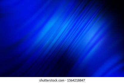 Dark BLUE vector texture with milky way stars. Shining colored illustration with bright astronomical stars. Pattern for futuristic ad, booklets.