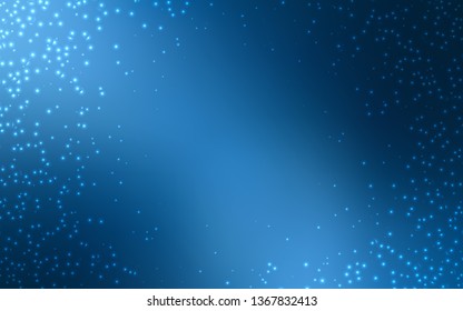 Dark BLUE vector texture with milky way stars. Glitter abstract illustration with colorful cosmic stars. Template for cosmic backgrounds.