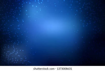 Dark BLUE vector texture with milky way stars. Shining colored illustration with bright astronomical stars. Pattern for astronomy websites.