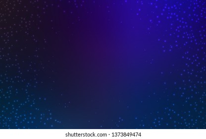 Dark BLUE vector texture with milky way stars. Blurred decorative design in simple style with galaxy stars. Pattern for astronomy websites.