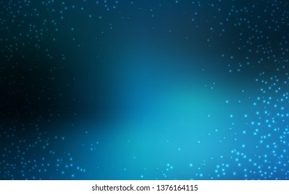 Dark BLUE vector texture with milky way stars. Glitter abstract illustration with colorful cosmic stars. Best design for your ad, poster, banner.