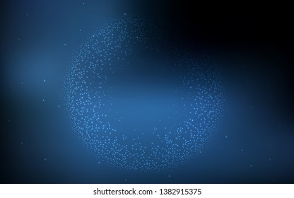 Dark BLUE vector texture with milky way stars. Blurred decorative design in simple style with galaxy stars. Best design for your ad, poster, banner.