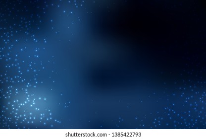 Dark BLUE vector texture with milky way stars. Shining illustration with sky stars on abstract template. Smart design for your business advert.