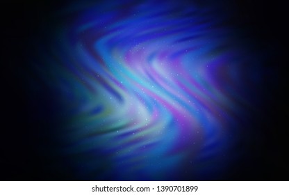 Dark BLUE vector texture with milky way stars. Glitter abstract illustration with colorful cosmic stars. Pattern for futuristic ad, booklets.