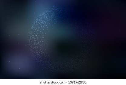 Dark BLUE vector texture with milky way stars. Glitter abstract illustration with colorful cosmic stars. Template for cosmic backgrounds.