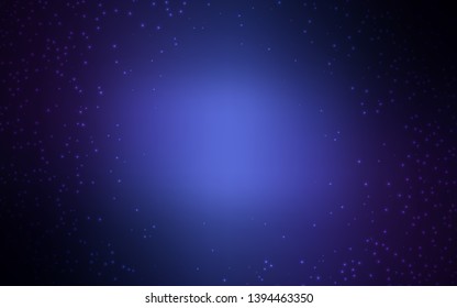 Dark BLUE vector texture with milky way stars. Space stars on blurred abstract background with gradient. Best design for your ad, poster, banner.