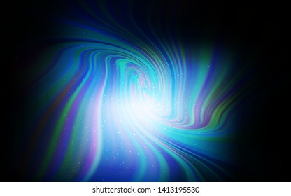 Dark BLUE vector texture with milky way stars. Blurred decorative design in simple style with galaxy stars. Template for cosmic backgrounds.