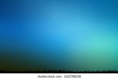 Dark BLUE vector texture with milky way stars. Modern abstract illustration with Big Dipper stars. Pattern for futuristic ad, booklets.
