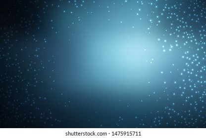 Dark BLUE vector texture with milky way stars. Space stars on blurred abstract background with gradient. Best design for your ad, poster, banner.