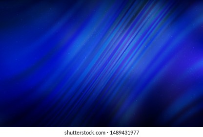 Dark BLUE vector texture with milky way stars. Shining colored illustration with bright astronomical stars. Smart design for your business advert.