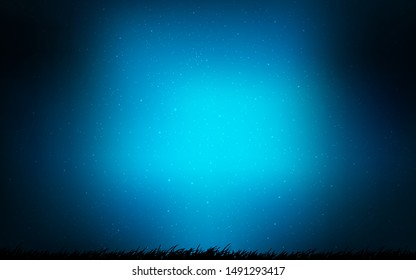 Dark BLUE vector texture with milky way stars. Blurred decorative design in simple style with galaxy stars. Smart design for your business advert.