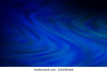 Dark BLUE vector texture with milky way stars. Space stars on blurred abstract background with gradient. Pattern for astrology websites.