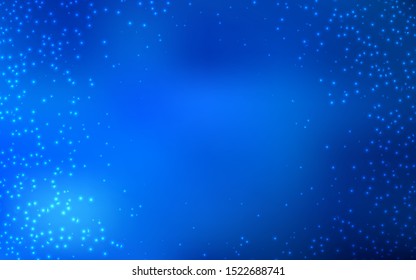 Dark BLUE vector texture with milky way stars. Blurred decorative design in simple style with galaxy stars. Template for cosmic backgrounds.