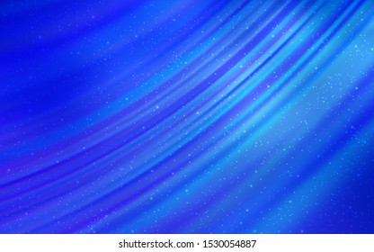 Dark BLUE vector texture with milky way stars. Blurred decorative design in simple style with galaxy stars. Pattern for astrology websites.