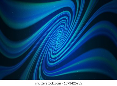 Dark BLUE vector texture with milky way stars. Glitter abstract illustration with colorful cosmic stars. Template for cosmic backgrounds.