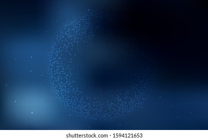 Dark BLUE vector texture with milky way stars. Shining illustration with sky stars on abstract template. Pattern for futuristic ad, booklets.