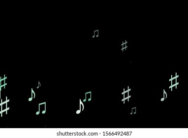 Dark BLUE vector texture with musical notes. Isolated colorful music keys on abstract background. Template for fasion magazines.