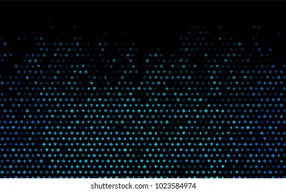 Dark BLUE vector texture with playing cards. Colorful gradient with signs of hearts, spades, clubs, diamonds. Pattern for booklets, leaflets of gambling houses.