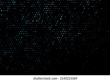 Dark blue vector texture with playing cards. Glitter abstract sketch with isolated symbols of playing cards. Pattern for booklets, leaflets of gambling houses.