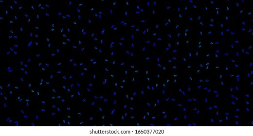 Dark BLUE vector texture with religion symbols. Illustration with magical signs of spiritual power. Simple design for occult depiction.