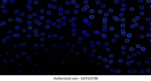 Dark BLUE vector texture with religion symbols. Illustration with magical signs of spiritual power. Simple base for your occult design.