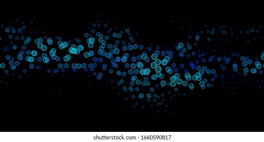 Dark BLUE vector texture with religion symbols. Retro design in abstract style with witchcraft forms. Design for magic, spiritual events.